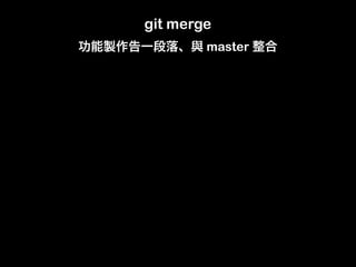 git merge
                                            master

                  Joseph’s Repo
     Commit 0   Commit 1    ...