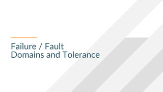 Failure / Fault
Domains and Tolerance
 