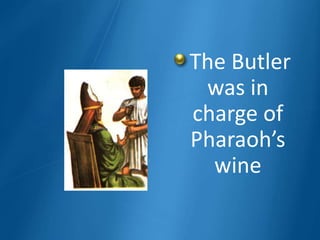 The Butler
was in
charge of
Pharaoh’s
wine
 