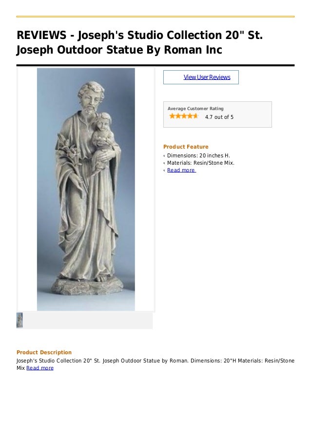Joseph's studio collection 20 st. joseph outdoor statue by roman inc
