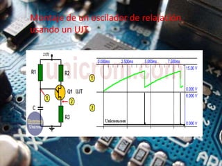 Montaje de un oscilador de relajación
usando un UJT.
 