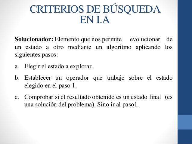 Criterios de Busqueda en I.A
