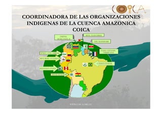 COORDINADORA DE LAS ORGANIZACIONES
 INDIGENAS DE LA CUENCA AMAZONICA
               COICA




             WWW.COICA.ORG.EC
 