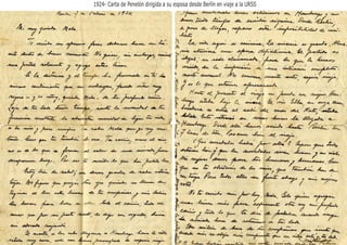 1924- Carta de Penelón dirigida a su esposa desde Berlín en viaje a la URSS
 