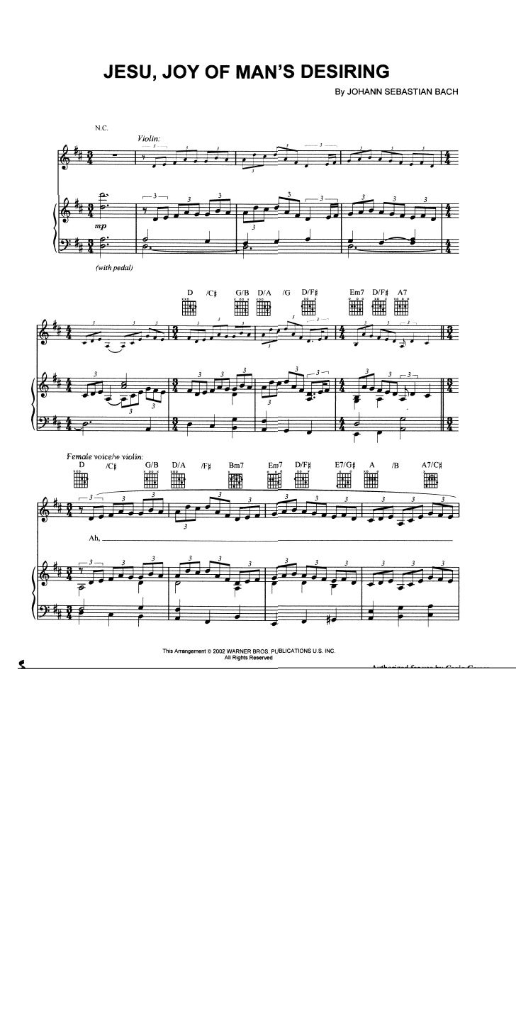 Josh Groban Jesu, Joy Of Mans Desiring Piano Arr