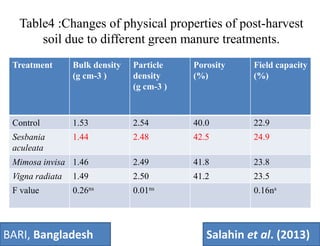 Important of green manuring and their effect on soil fertility | PPTX