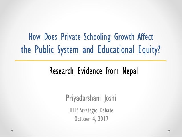 Debate: How does private schooling growth affect the public system and educational equity? Slide 1