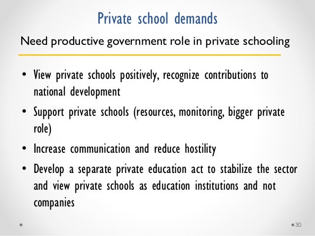 Debate: How does private schooling growth affect the public system and educational equity? Slide 30