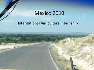 Mexico 2010
International Agriculture Internship
 