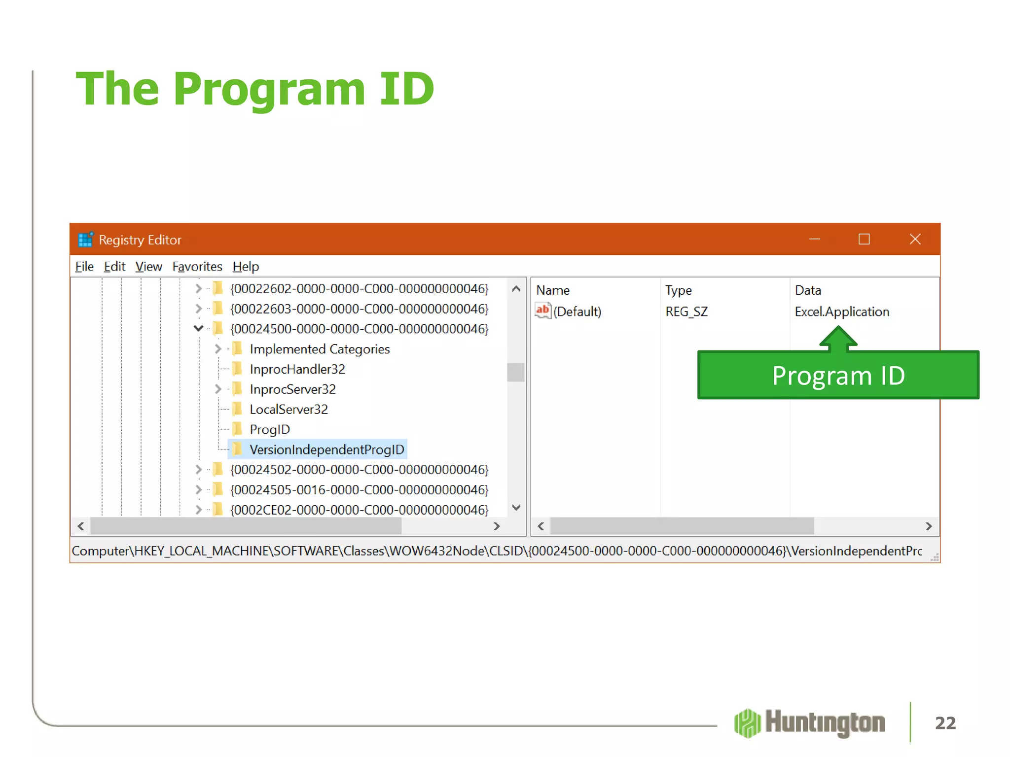 The Program ID
22
Program ID
 