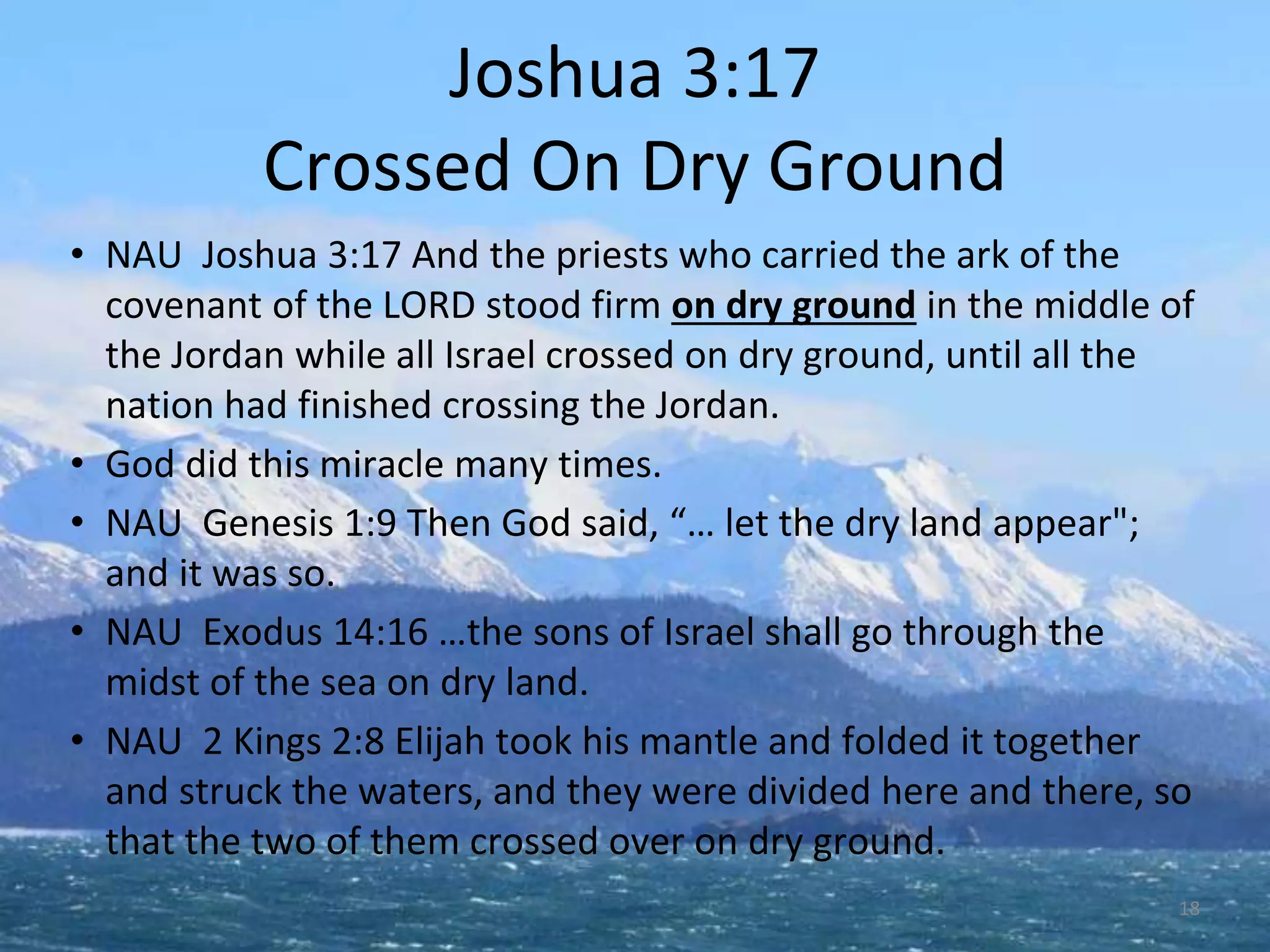 Joshua 3-4, Crossing The Jordan, | PPTX