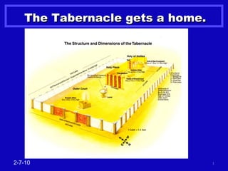 The Tabernacle gets a home. 2-7-10 