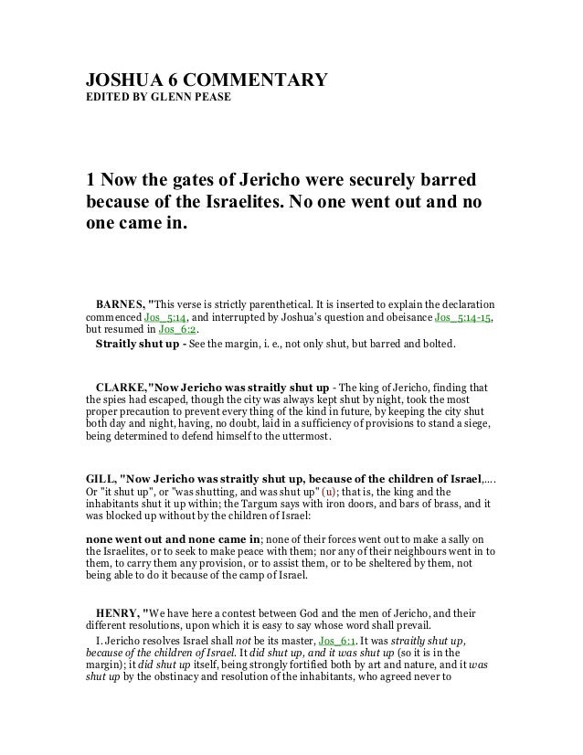 Joshua 6 commentary