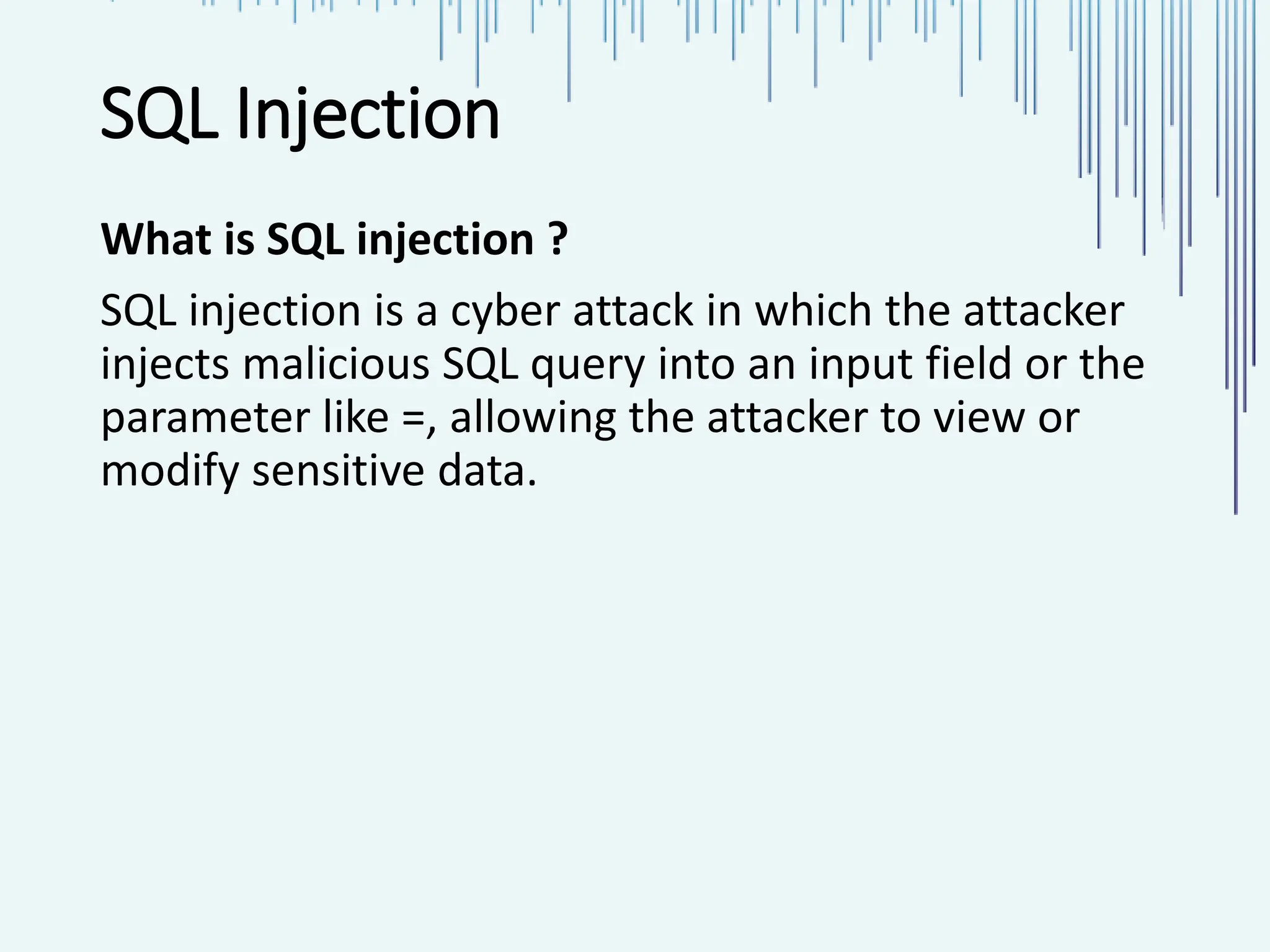 Ethical Hacking Project: SQL Injection Vulnerability Analysis.pptx