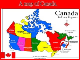 A map of Canada. 