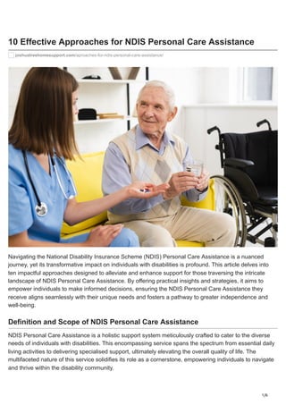 Expert In-Home Care Services | NDIS Provider | NDIS Home Care | PDF