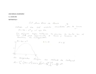 JOSE MANUEL COLMENAREZ
C.I: 23.833.346
MATEMATICA II