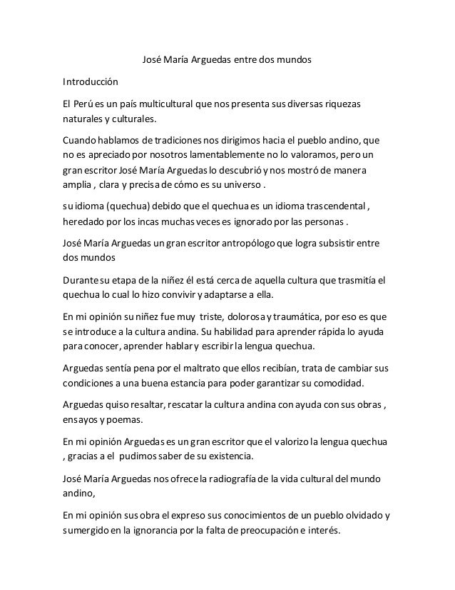 José maría arguedas entre dos mundos.