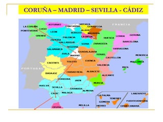 CORUÑA – MADRID – SEVILLA - CÁDIZ 