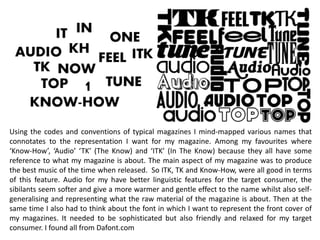 Research on how most magazines are presented.