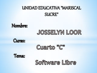 UNIDAD EDUCATIVA "MARISCAL 
SUCRE" 
 