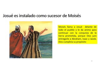 Josué es instalado como sucesor de Moisés