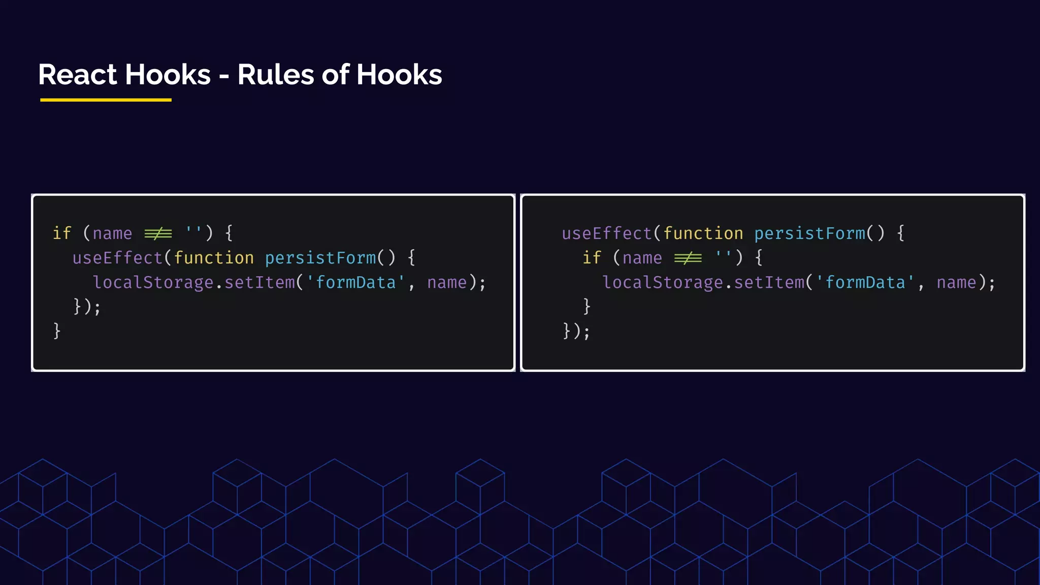 React Hooks - Rules of Hooks
 