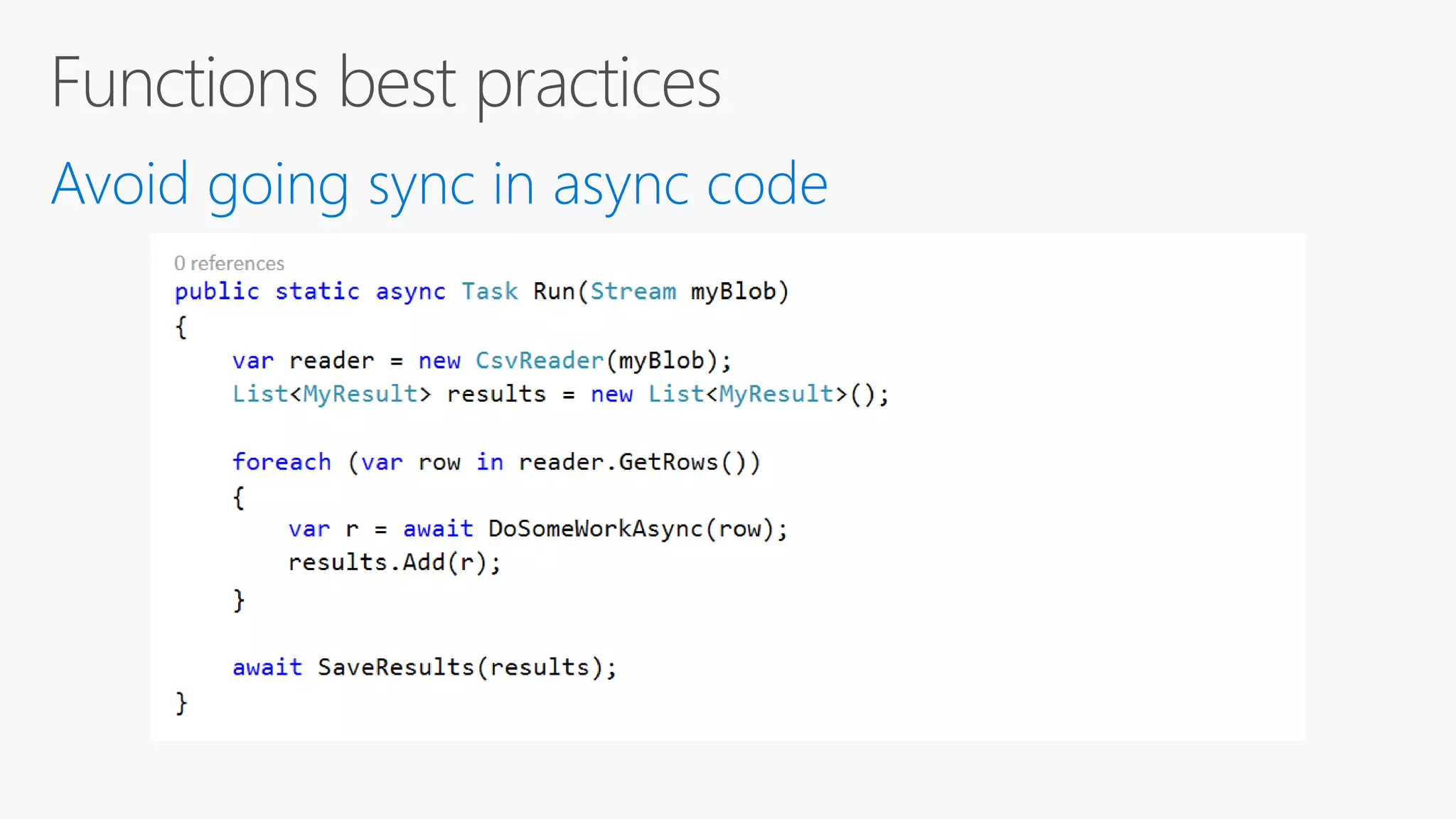 Avoid going sync in async code 