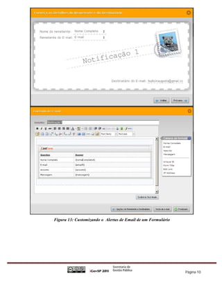 Figura 13: Customizando o Alertas de Email de um Formulário




                                                              Página 10
 