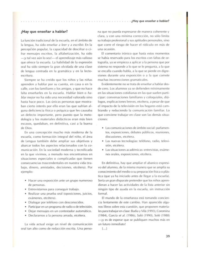 Hay Que Enseñar A Hablar Daniel Cassany