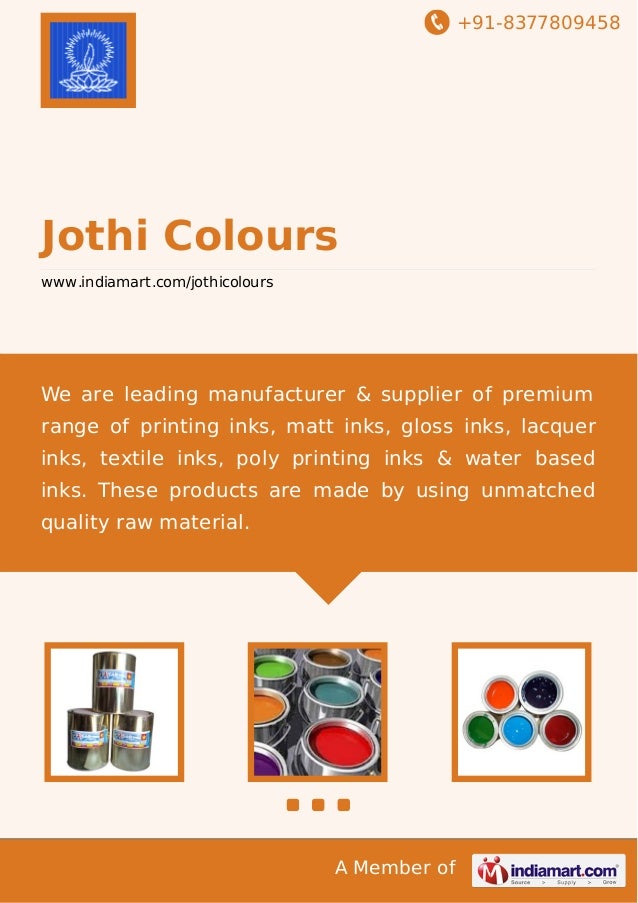 Jothi Colours, Chennai, Printing Inks