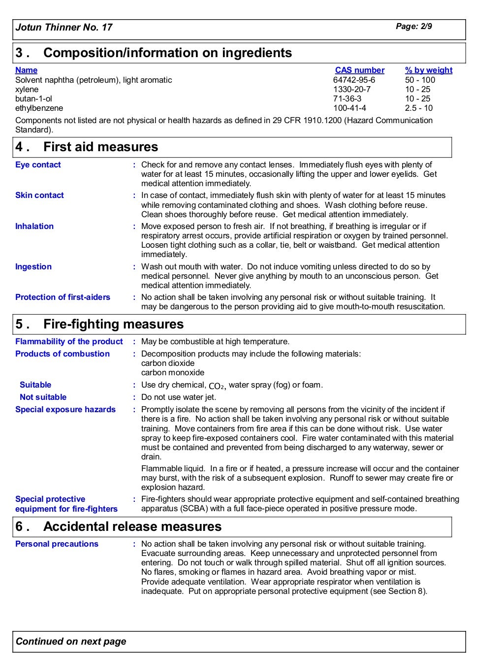 Jotun thinner no.17 msds