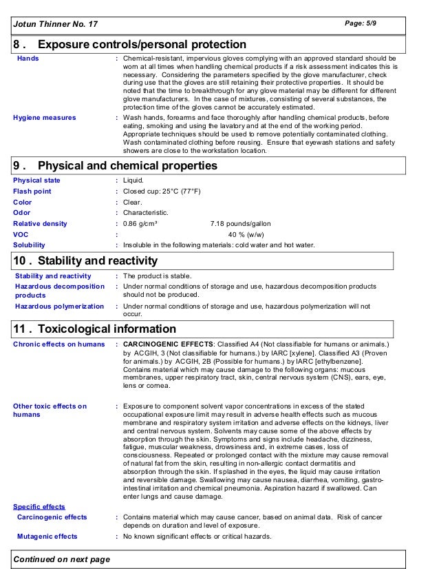 Jotun thinner no.17 msds