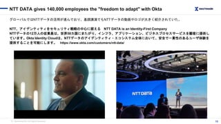 （C）Nextmode INC, All Rights Reserved.
NTT DATA gives 140,000 employees the "freedom to adapt" with Okta
13
グローバルではNTTデータの活...