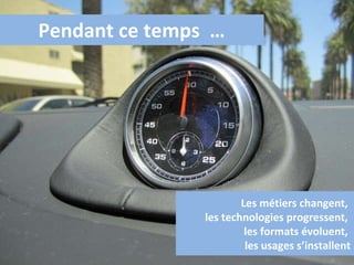 Pendant ce temps  … Les métiers changent,  les technologies progressent,  les formats évoluent,  les usages s’installent 