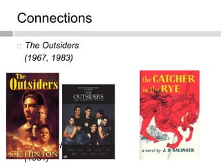 Connections
 The Outsiders
(1967, 1983)
 The Catcher in the Rye
(1951)
 
