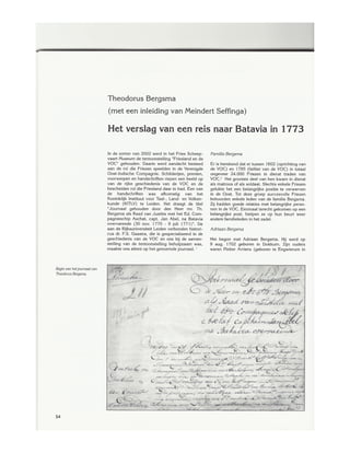 Journaal Theodorus Bergsma 1773 VOC