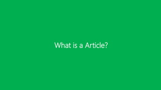 What is a Article?
 