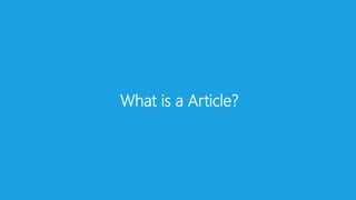 What is a Article?
 