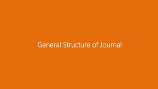 General Structure of Journal
 