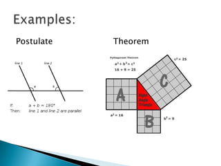 PostulateTheoremExamples: