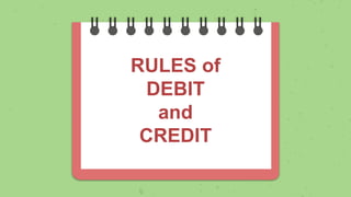 RULES of
DEBIT
and
CREDIT
 