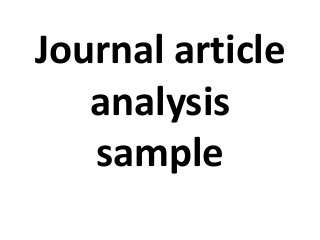 Journal article
analysis
sample
 