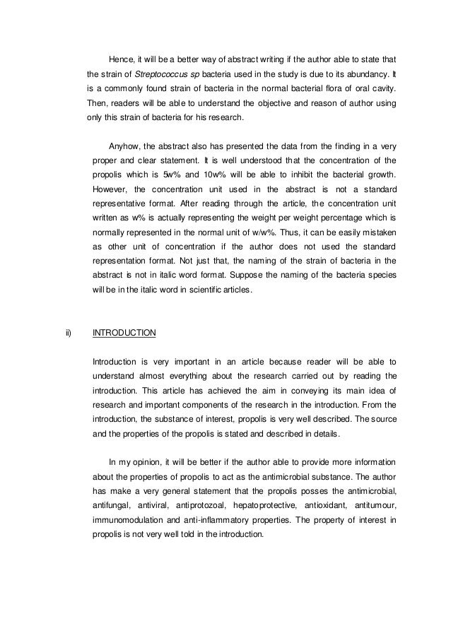 Journal article critique
