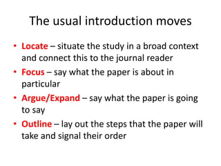 Journal article introductions