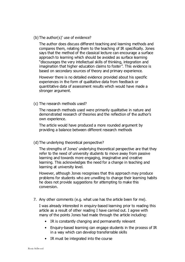 Guideline that Explains How to Write a Journal Article Review