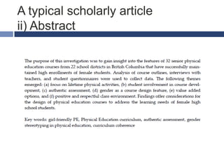 A typical scholarly article
ii) Abstract

 