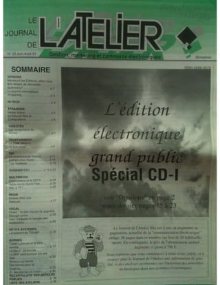 Journal de L'Atelier - juin aout 1991