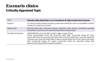 Escenario clínicoCritically-Appraised Topic 04/01/20108