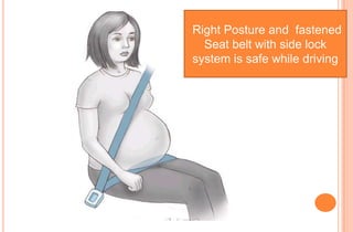 Right Posture and fastened
Seat belt with side lock
system is safe while driving

 